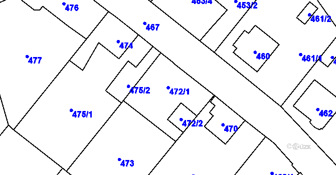 Parcela st. 472/1 v KÚ Zábřeh na Moravě, Katastrální mapa