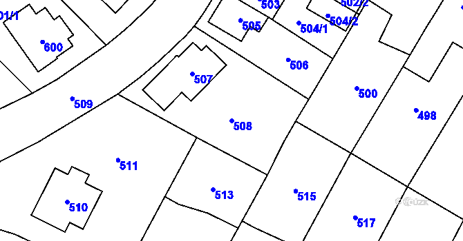 Parcela st. 508 v KÚ Zábřeh na Moravě, Katastrální mapa