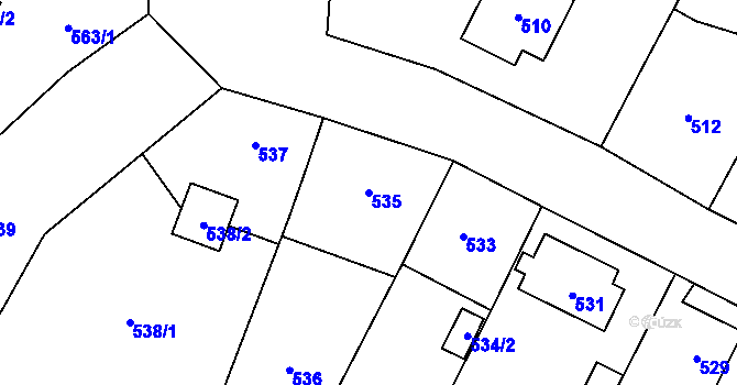 Parcela st. 535 v KÚ Zábřeh na Moravě, Katastrální mapa