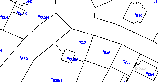 Parcela st. 537 v KÚ Zábřeh na Moravě, Katastrální mapa