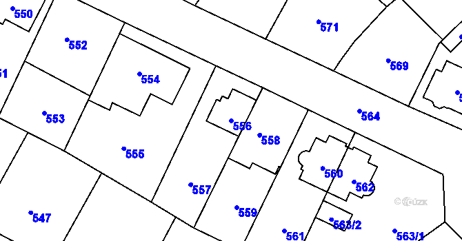 Parcela st. 556 v KÚ Zábřeh na Moravě, Katastrální mapa