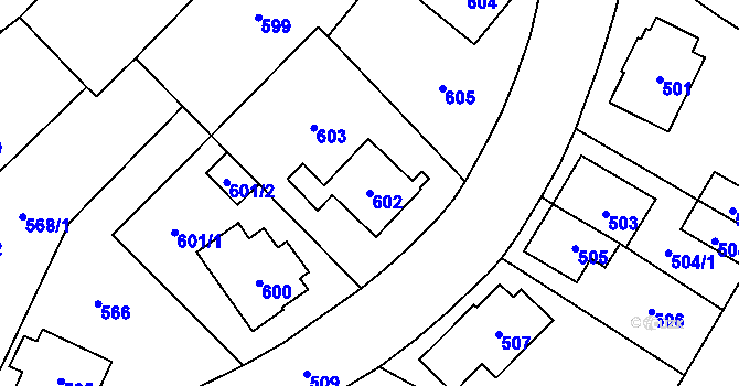 Parcela st. 602 v KÚ Zábřeh na Moravě, Katastrální mapa