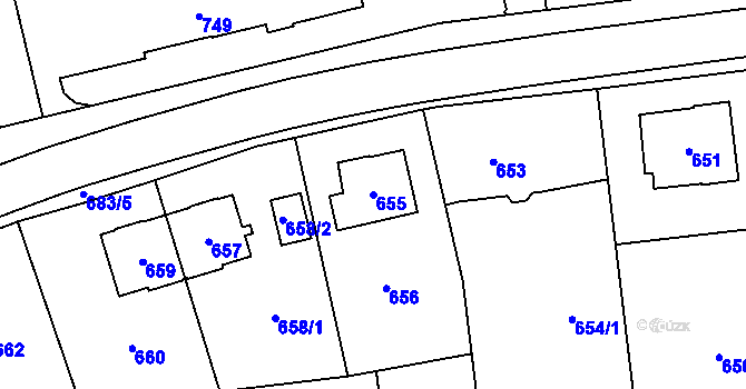 Parcela st. 655 v KÚ Zábřeh na Moravě, Katastrální mapa