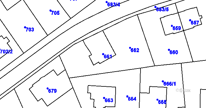 Parcela st. 661 v KÚ Zábřeh na Moravě, Katastrální mapa