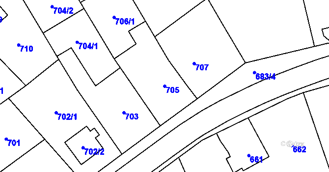 Parcela st. 705 v KÚ Zábřeh na Moravě, Katastrální mapa