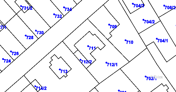 Parcela st. 711 v KÚ Zábřeh na Moravě, Katastrální mapa
