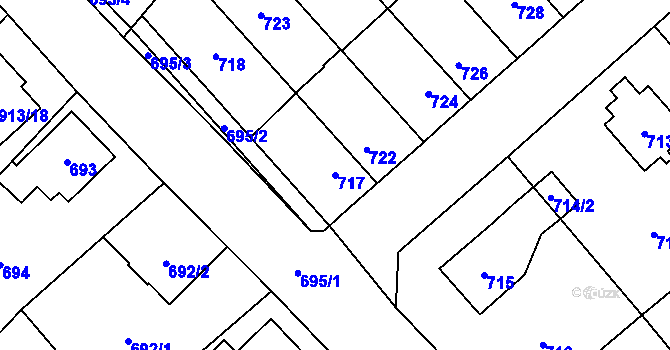 Parcela st. 717 v KÚ Zábřeh na Moravě, Katastrální mapa