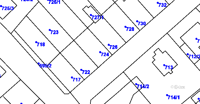 Parcela st. 724 v KÚ Zábřeh na Moravě, Katastrální mapa