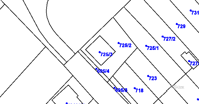 Parcela st. 725/3 v KÚ Zábřeh na Moravě, Katastrální mapa