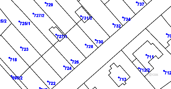 Parcela st. 728 v KÚ Zábřeh na Moravě, Katastrální mapa