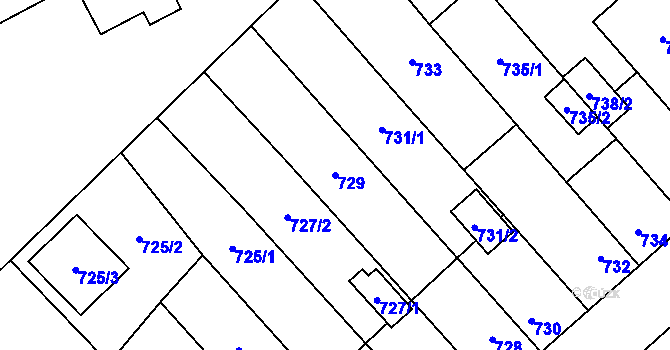 Parcela st. 729 v KÚ Zábřeh na Moravě, Katastrální mapa