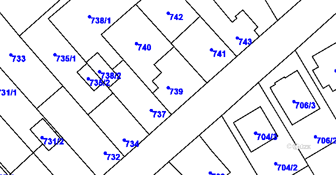 Parcela st. 739 v KÚ Zábřeh na Moravě, Katastrální mapa