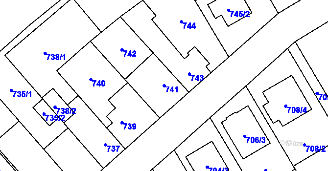 Parcela st. 741 v KÚ Zábřeh na Moravě, Katastrální mapa