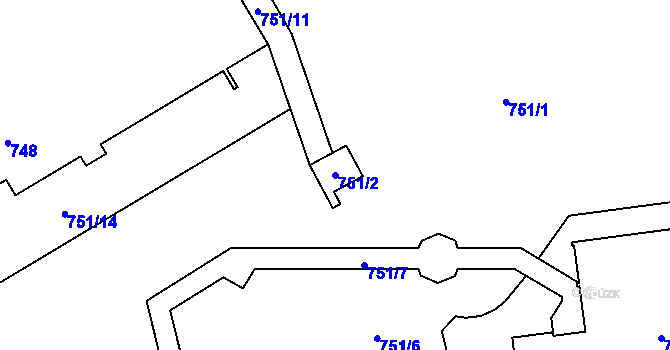 Parcela st. 751/2 v KÚ Zábřeh na Moravě, Katastrální mapa