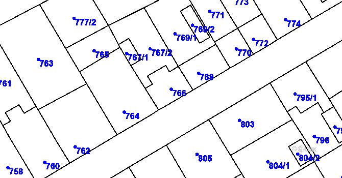 Parcela st. 766 v KÚ Zábřeh na Moravě, Katastrální mapa