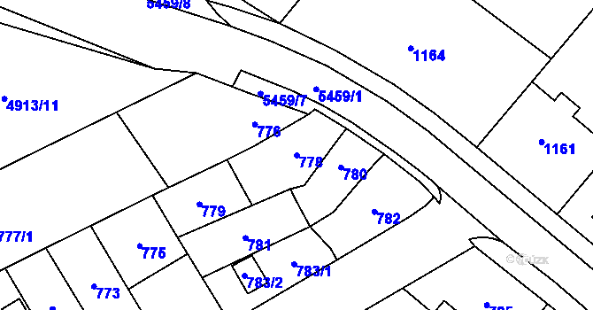 Parcela st. 778 v KÚ Zábřeh na Moravě, Katastrální mapa