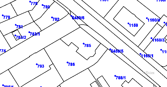 Parcela st. 785 v KÚ Zábřeh na Moravě, Katastrální mapa