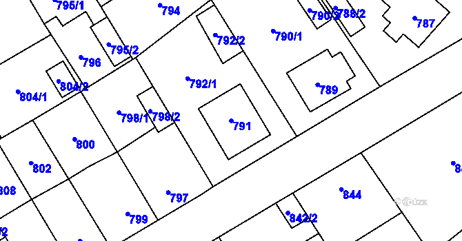 Parcela st. 791 v KÚ Zábřeh na Moravě, Katastrální mapa