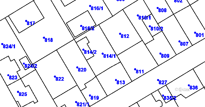 Parcela st. 814/1 v KÚ Zábřeh na Moravě, Katastrální mapa