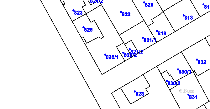 Parcela st. 826/1 v KÚ Zábřeh na Moravě, Katastrální mapa