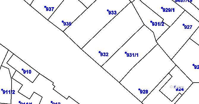 Parcela st. 932 v KÚ Zábřeh na Moravě, Katastrální mapa