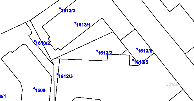 Parcela st. 1613/2 v KÚ Zábřeh na Moravě, Katastrální mapa