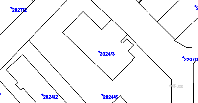 Parcela st. 2024/3 v KÚ Zábřeh na Moravě, Katastrální mapa