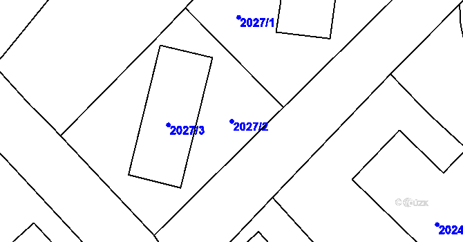 Parcela st. 2027/2 v KÚ Zábřeh na Moravě, Katastrální mapa