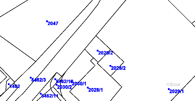 Parcela st. 2029/2 v KÚ Zábřeh na Moravě, Katastrální mapa