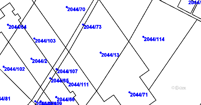 Parcela st. 2044/13 v KÚ Zábřeh na Moravě, Katastrální mapa