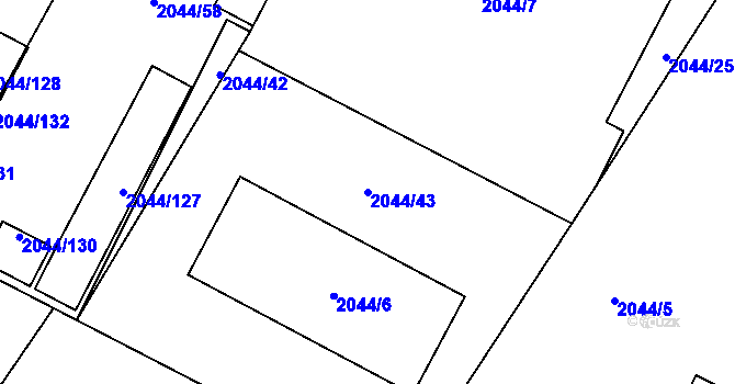 Parcela st. 2044/43 v KÚ Zábřeh na Moravě, Katastrální mapa