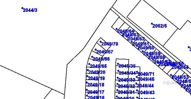 Parcela st. 2049/67 v KÚ Zábřeh na Moravě, Katastrální mapa