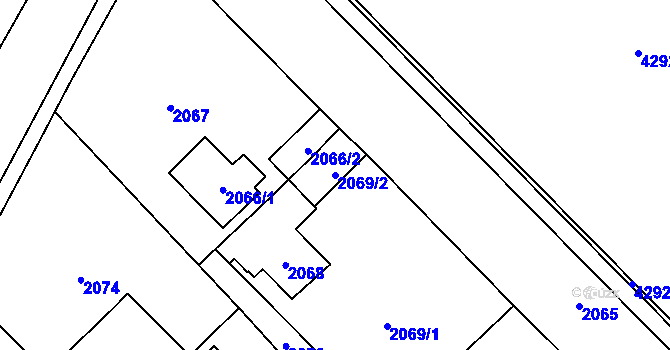 Parcela st. 2069/2 v KÚ Zábřeh na Moravě, Katastrální mapa