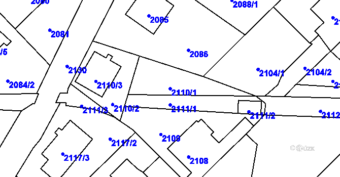 Parcela st. 2110/1 v KÚ Zábřeh na Moravě, Katastrální mapa