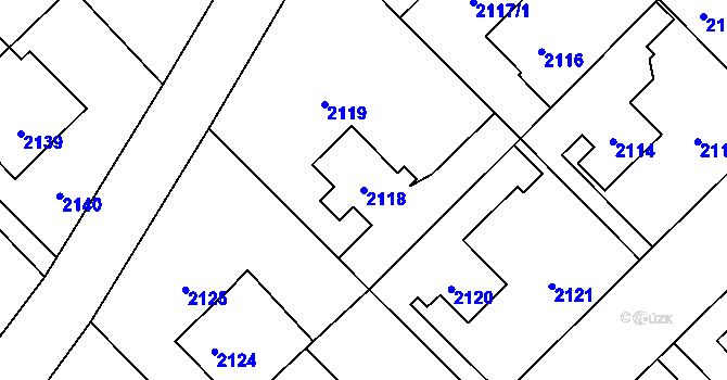 Parcela st. 2118 v KÚ Zábřeh na Moravě, Katastrální mapa