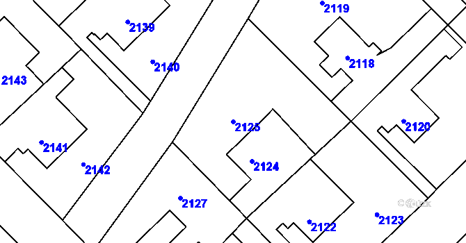 Parcela st. 2125 v KÚ Zábřeh na Moravě, Katastrální mapa