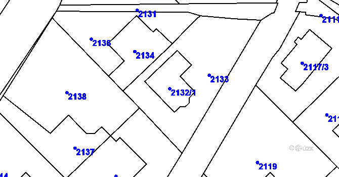Parcela st. 2132/1 v KÚ Zábřeh na Moravě, Katastrální mapa