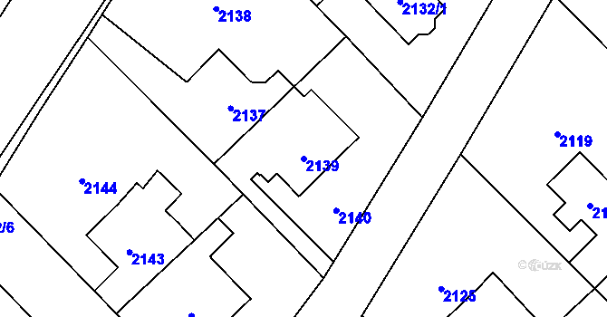 Parcela st. 2139 v KÚ Zábřeh na Moravě, Katastrální mapa