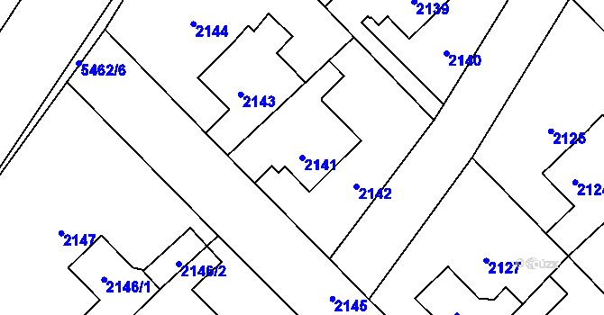 Parcela st. 2141 v KÚ Zábřeh na Moravě, Katastrální mapa