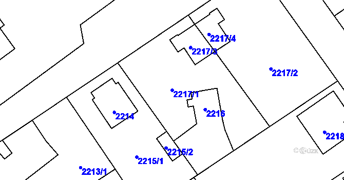 Parcela st. 2217/1 v KÚ Zábřeh na Moravě, Katastrální mapa