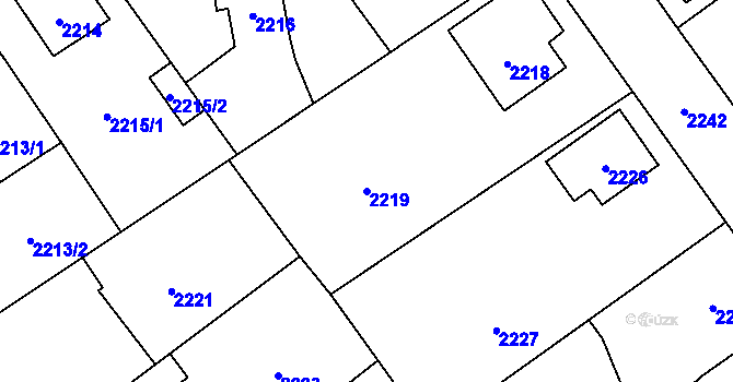 Parcela st. 2219 v KÚ Zábřeh na Moravě, Katastrální mapa