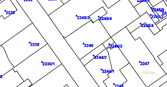 Parcela st. 2248 v KÚ Zábřeh na Moravě, Katastrální mapa