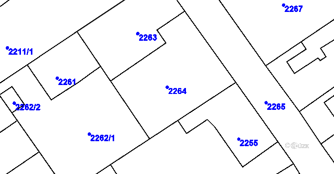 Parcela st. 2264 v KÚ Zábřeh na Moravě, Katastrální mapa