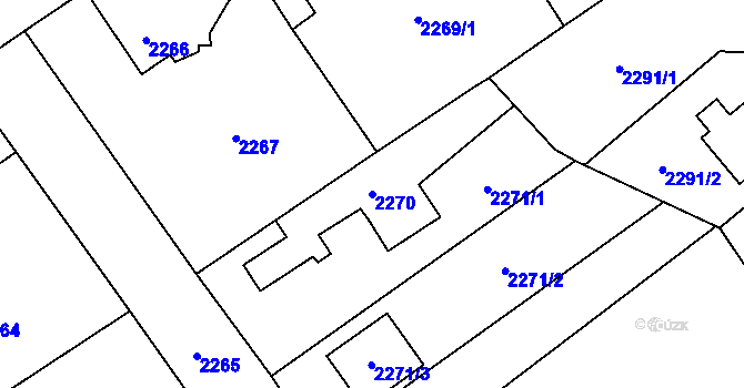 Parcela st. 2270 v KÚ Zábřeh na Moravě, Katastrální mapa