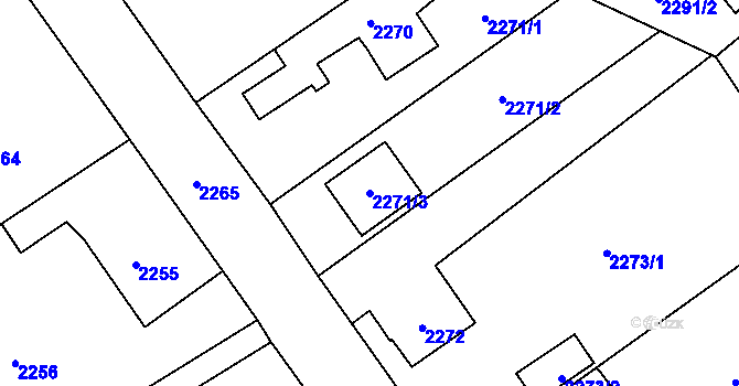 Parcela st. 2271/3 v KÚ Zábřeh na Moravě, Katastrální mapa
