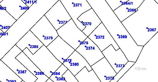 Parcela st. 2376 v KÚ Zábřeh na Moravě, Katastrální mapa
