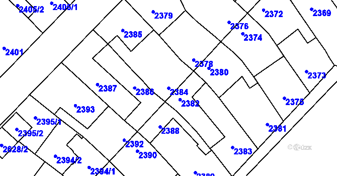 Parcela st. 2384 v KÚ Zábřeh na Moravě, Katastrální mapa