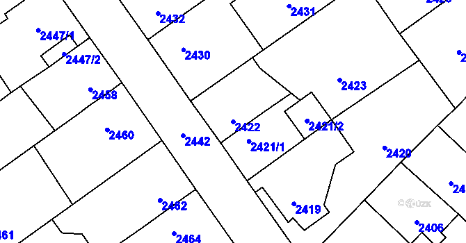 Parcela st. 2422 v KÚ Zábřeh na Moravě, Katastrální mapa