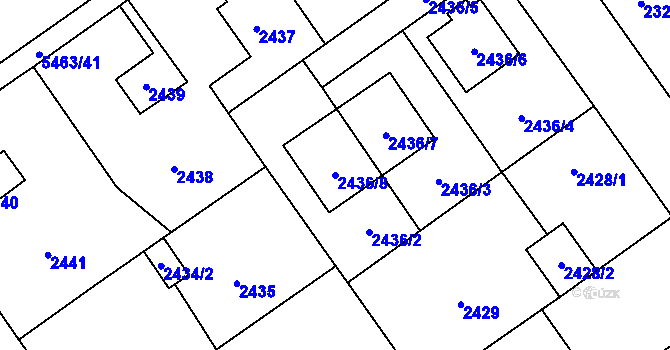 Parcela st. 2436/8 v KÚ Zábřeh na Moravě, Katastrální mapa