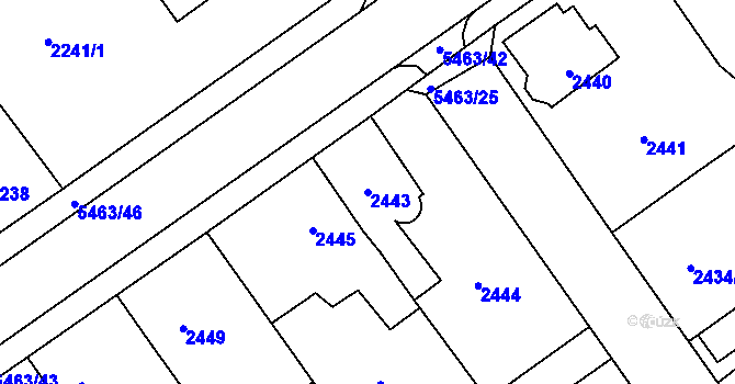 Parcela st. 2443 v KÚ Zábřeh na Moravě, Katastrální mapa